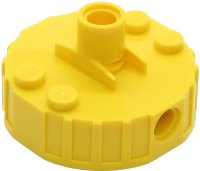LEGO part Magnet Brick, Round 4 x 4 x 2 with 3 Pin Holes 65209c01