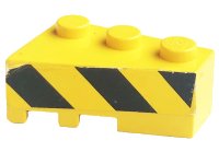 LEGO onderdeel Wedge 3 x 2 Right with Black and Yellow Danger Stripes Pattern (Sticker) - Sets 8431 / 8438 / 8460 6564pb17
