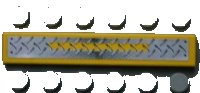 LEGO part Tile 1 x 6 with Silver Tread Plate and Yellow Stripe Pattern (Sticker)- Set 8364 6636pb034