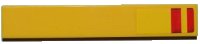 LEGO part Tile 1 x 6 with 2 Vertical Red Stripes Pattern on End (Sticker) - Set 8186 6636pb047