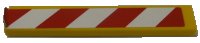 LEGO part Tile 1 x 6 with Red and White Danger Stripes Pattern Model Left Side (Sticker) - Set 42009 6636pb230L