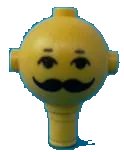 LEGO onderdeel Homemaker Figure / Maxifigure Head with Black Eyes, Eyebrows, and Moustache Pattern 685px5