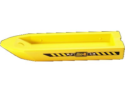 LEGO part Boat, Hull Unitary 32 x 10 x 1 2/3, Base with Res-Q Pattern (71610pb01)
