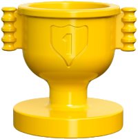LEGO part Duplo Utensil Trophy Cup with Number 1 in Shield - Closed Handles 73241