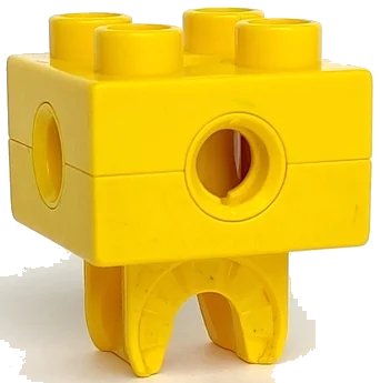 LEGO onderdeel Duplo, Toolo Brick 2 x 2 with Holes and Clip (74957c01)