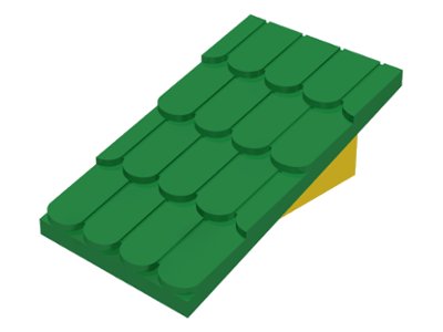 LEGO onderdeel Fabuland Roof Support Slope, 6 x 2 with Green Fabuland Roof Slope without Chimney Hole (787 / 4323) (787c02)