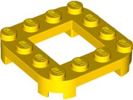 LEGO onderdeel Plate, Modified 4 x 4 with Rounded Corners, 4 Feet and 2 x 2 Cutout 79387