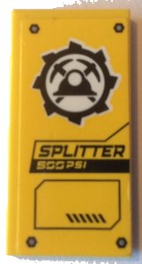 LEGO part Tile 2 x 4 with Helmet, Pickaxe and 'SPLITTER 500 PSI' Pattern (Sticker) - Set 60185 87079pb0663
