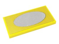 LEGO part Tile 2 x 4 with Gold Framed Oval Mirror Pattern (Sticker) - Set 71040 87079pb0862