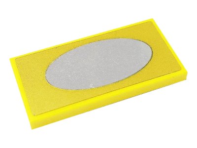 LEGO onderdeel Tile 2 x 4 with Gold Framed Oval Mirror Pattern (Sticker) - Set 71040 (87079pb0862)