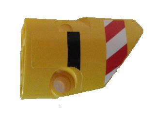 LEGO part Technic, Panel Fairing # 2 Small Smooth Short, Side B with Red and White Danger Stripes and Black Stripe Pattern (Sticker) - Set 8053 (87086pb032)