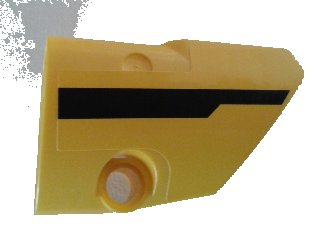 LEGO part Technic, Panel Fairing # 2 Small Smooth Short, Side B with Black Stripe Pattern (Sticker) - Set 8053 (87086pb033)