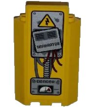 LEGO onderdeel Panel 3 x 3 x 6 Corner Wall without Bottom Indentations with 'GENERATOR', Cables, 'DANGER' and Gauge Pattern (Sticker) - Set 5887 87421pb008