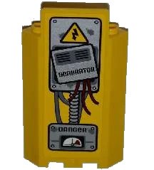 LEGO onderdeel Panel 3 x 3 x 6 Corner Wall without Bottom Indentations with 'GENERATOR', Cables, 'DANGER' and Gauge Pattern (Sticker) - Set 5887 (87421pb008)