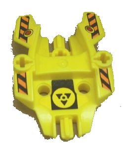 LEGO onderdeel Hero Factory Shield Type 1 with Meltdown Logo and Black and Orange Danger Stripes Pattern (Stickers) - Set 7148 (87820pb06)