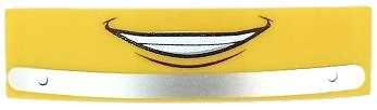 LEGO part Slope, Curved 4 x 1 x 2/3 Double with Smiling Mouth and Bumper Pattern (Luigi) (93273pb002)