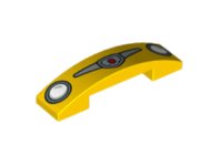LEGO part Slope, Curved 4 x 1 x 2/3 Double with Headlights and Grille Pattern (Cars Luigi) 93273pb074