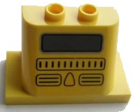 LEGO part Windscreen 2 x 3 x 2 with 2 x 4 Base with Grille and Window Pattern 93598pb03