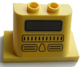 LEGO onderdeel Windscreen 2 x 3 x 2 with 2 x 4 Base with Grille and Window Pattern (93598pb03)