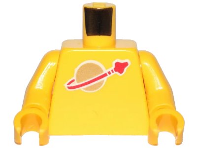 LEGO onderdeel Torso Space Classic Moon Logo High on Torso Pattern, Inside with Ribs (second reissue) / Yellow Arms / Yellow Hands (973p90new2c04)