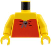 LEGO part Torso Paradisa Red Halter Top Pattern / Yellow Arms / Yellow Hands 973pb0061c01