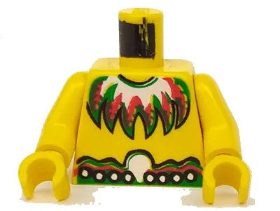 LEGO onderdeel Torso Pirate Islanders with Feather Necklace Pattern / Yellow Arms / Yellow Hands (973pb0062c01)