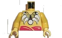 LEGO onderdeel Torso Pirate Islanders with Bone Necklace Pattern / Yellow Arms / Yellow Hands 973pb0063c01