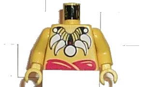 LEGO onderdeel Torso Pirate Islanders with Bone Necklace Pattern / Yellow Arms / Yellow Hands (973pb0063c01)
