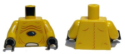 LEGO onderdeel Torso Alien Bare Chest with Skin Folds and Dark Blue Oval Pattern / Yellow Arms / Black Hands (973pb0585c01)