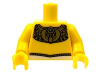 LEGO onderdeel Torso Ancient Egyptian Gold Collar with Blue Jewel and White Belt Pattern / Yellow Arms / Yellow Hands 973pb0713c01