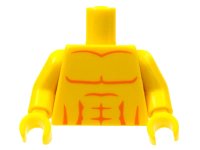 LEGO part Torso Bare Chest with Muscles Outline Pattern / Yellow Arms / Yellow Hands 973pb0722c01