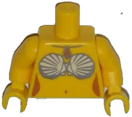 LEGO onderdeel Torso Mermaid Shell Bra and Sea Snail Necklace Pattern / Yellow Arms / Yellow Hands (973pb1320c01)