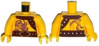 LEGO onderdeel Torso Ninjago Bare Chest Muscles, Purple Snake Tattoos, Snake Buckle, Shoulder Strap Pattern / Yellow Arms / Yellow Hands 973pb1916c01