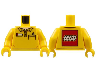 LEGO onderdeel Torso Polo Shirt with Pocket with Pen and LEGO Logo on Reverse Pattern / Yellow Arms / Yellow Hands (973pb2032c01)