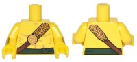 LEGO part Torso Bare Chest with Reddish Brown and Gold Strap and Dark Green Waist Sash Pattern / Yellow Arms with Gold Cuffs Pattern / Yellow Hands 973pb2389c01