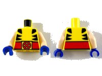 LEGO onderdeel Torso Shirt with Black Marks on Sides and Red Belt with X-Men Logo Buckle Pattern (Wolverine) / Light Nougat Arms / Blue Hands 973pb2712c01