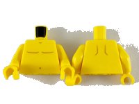 LEGO part Torso Bare Chest with Dark Orange Body Lines and Navel Pattern / Yellow Arms / Yellow Hands 973pb2740c01