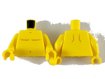 LEGO onderdeel Torso Bare Chest with Dark Orange Body Lines and Navel Pattern / Yellow Arms / Yellow Hands (973pb2740c01)