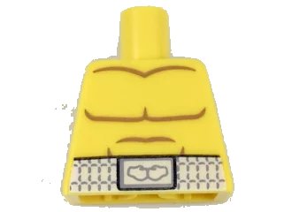LEGO onderdeel Torso Bare Chest with Body Lines and White Boxing Belt Pattern (973pb2893)