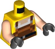 LEGO onderdeel Torso Pixelated Overalls with Black Belt Pattern / Light Nougat Arms / Black Hands (973pb3969c01)