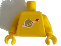 LEGO part Torso Space Classic Moon on Transparent Background Pattern (Sticker) / Yellow Arms / Yellow Hands 973pb4200c01