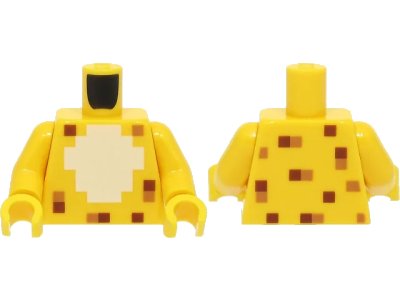 LEGO onderdeel Torso Pixelated White Chest and Nougat and Reddish Brown Squares Pattern / Yellow Arms / Yellow Hands (973pb4402c01)