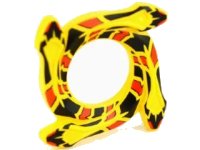 LEGO onderdeel Ring 4 x 4 with 2 x 2 Hole and 4 Snake Head Ends and Red and Black Scales Snake Pattern (Ninjago Spinner Crown) 98342pb04