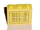 LEGO part Stickered Assembly 3 x 1 x 2 with Bus Schedule Pattern (Sticker) - Set 379-1 - 2 Brick 1 x 3 BA005pb01
