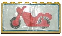 LEGO part Stickered Assembly 8 x 1 x 3 1/3 with Motorcycle Sticker Pattern (Sticker) - Set 6373 - 2 Panel 1 x 4 x 3 and 1 Plate 1 x 8 BA002pb01