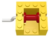 LEGO part String Reel Winch 4 x 4 x 2 with Metal Handle (Red Drum) bb0067