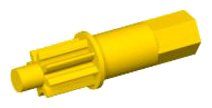 LEGO onderdeel Bionicle Gear 8 Tooth with Rhotuka Spinner Rod 2.5L (x1307)