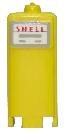 LEGO onderdeel HO Scale, Accessory Petrol Pump with Red 'SHELL' on White Background with Gray Edge and Lines Pattern (Sticker) - Sets 325-3 / 431-1 / 491-2 / 842-2 (x1721)