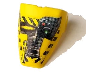 LEGO onderdeel Technic Throwbot Visor with Jet / Judge Pattern (x209pb08)