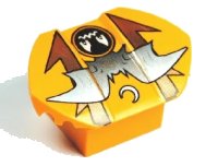 LEGO onderdeel Brick, Modified 2 x 2 No Studs, Sloped with Flared Wings and Ghost Pattern 30600pb08